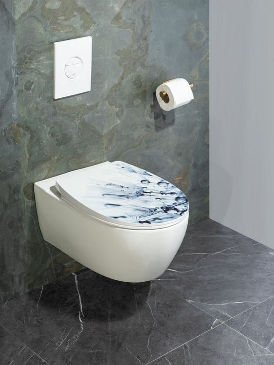 Produktbild: WC-Sitz Mod. Sereno mit Relief, aus bruchstabilem Thermoplast