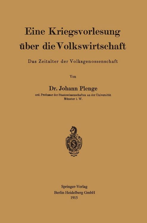 Produktbild: Eine Kriegsvorlesung &uuml;ber die Volkswirtschaft