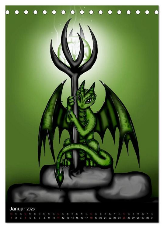 Produktbild: Drachen (Tischkalender 2026 DIN A5 hoch), CALVENDO Monatskalender