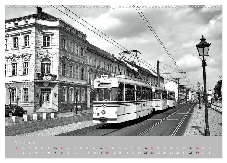 Produktbild: Potsdam schwarz auf wei&szlig; (hochwertiger Premium Wandkalender 2026 DIN A2 quer), Kunstdruck in Hochglanz