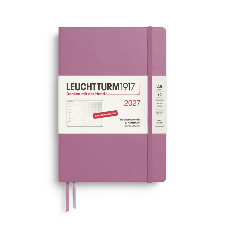Produktbild: Wochenkalender & Notizbuch Dotted Medium (A5) 2027, Dusty Rose, Deutsch