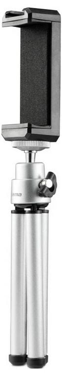 Produktbild: Hama Fancy 2in1 Ministativ 1/4 Zoll Arbeitsh&ouml;he=12 - 16 cm Silber F&uuml;r Smartphones und GoPro, inkl. Smartphonehalter