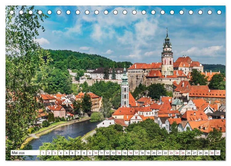 Produktbild: Ein Wochenende in Krumau (Tischkalender 2026 DIN A5 quer), CALVENDO Monatskalender