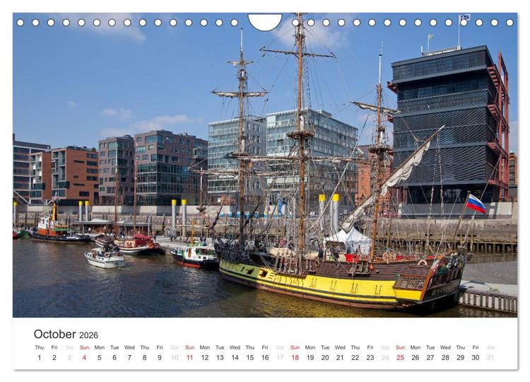 Produktbild: Hamburg / UK-Version (Wall Calendar 2026 DIN A4 landscape), CALVENDO 12 Month Wall Calendar