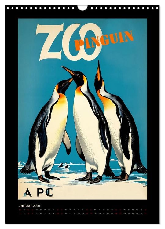 Produktbild: Zoo Vintage-Poster (Wandkalender 2026 DIN A3 hoch), CALVENDO Monatskalender