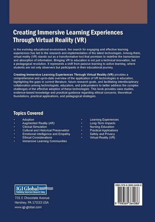 Produktbild: Creating Immersive Learning Experiences Through Virtual Reality (VR)