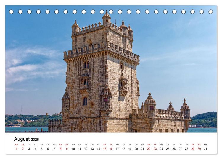 Produktbild: Lissabon und seine Wahrzeichen - Zwischen Tradition und Moderne (Tischkalender 2026 DIN A5 quer), CALVENDO Monatskalender