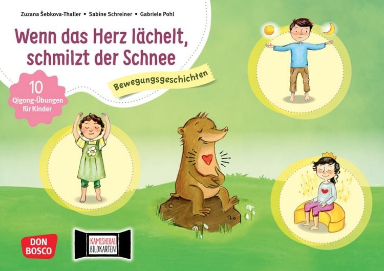 Produktbild: Wenn das Herz l&auml;chelt, schmilzt der Schnee 10 Qigong-&Uuml;bungen f&uuml;r Kinder. Kamishibai Bildkartenset