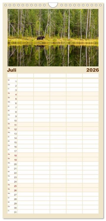 Produktbild: Familienplaner 2026 - Wildes Finnland mit 5 Spalten (Wandkalender, 21 x 45 cm) CALVENDO