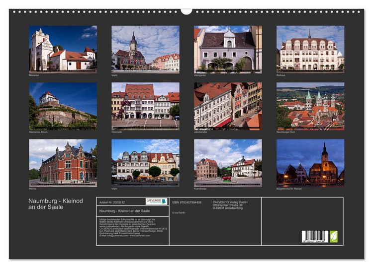 Produktbild: Naumburg - Kleinod an der Saale (Wandkalender 2026 DIN A2 quer), CALVENDO Monatskalender