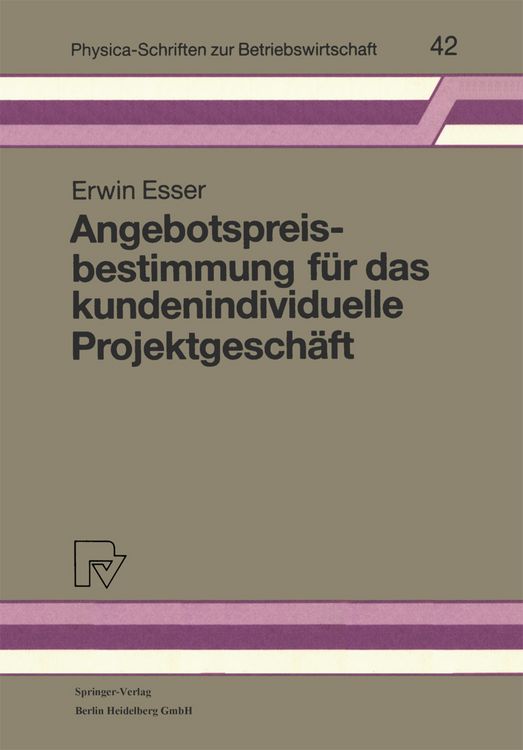 Produktbild: Angebotspreisbestimmung f&uuml;r das kundenindividuelle Projektgesch&auml;ft