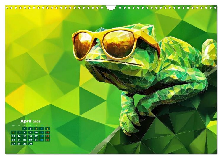 Produktbild: Cham&auml;leon Artwork (Wandkalender 2026 DIN A3 quer), CALVENDO Monatskalender