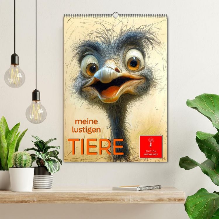 Produktbild: Meine lustigen Tiere (Wandkalender 2026 DIN A2 hoch), CALVENDO Monatskalender