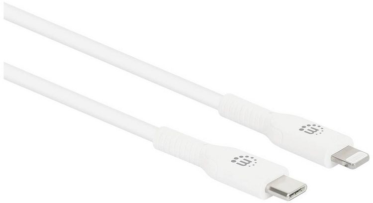 Produktbild: Manhattan USB-Kabel USB-C&reg; Stecker, Apple Lightning Stecker 0.50m Wei&szlig; 394505