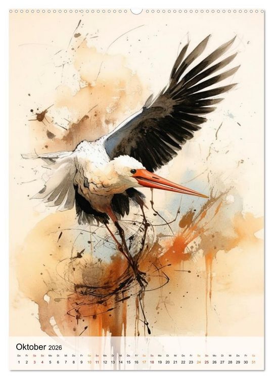 Produktbild: Einzigartig - dieser Storch (hochwertiger Premium Wandkalender 2026 DIN A2 hoch), Kunstdruck in Hochglanz