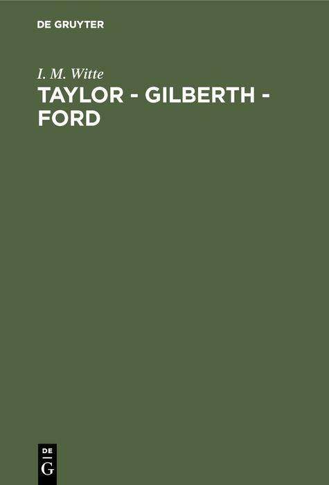 Produktbild: Taylor - Gilberth - Ford