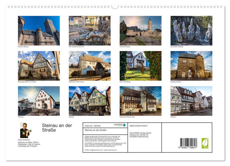 Produktbild: Steinau an der Stra&szlig;e (hochwertiger Premium Wandkalender 2026 DIN A2 quer), Kunstdruck in Hochglanz