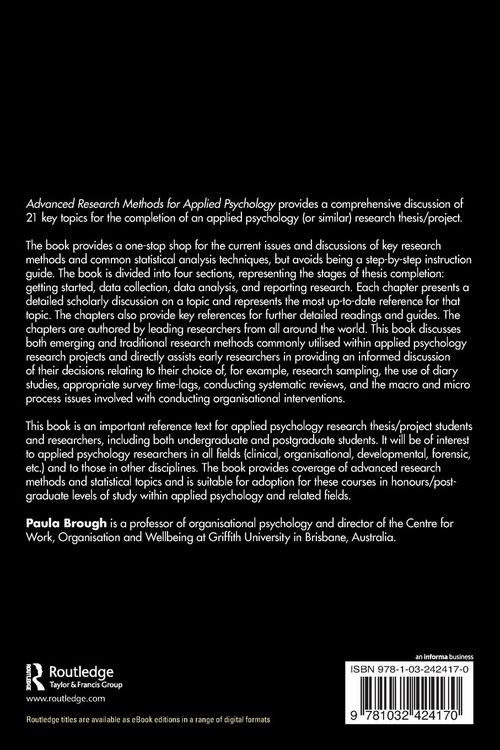 Produktbild: Advanced Research Methods for Applied Psychology