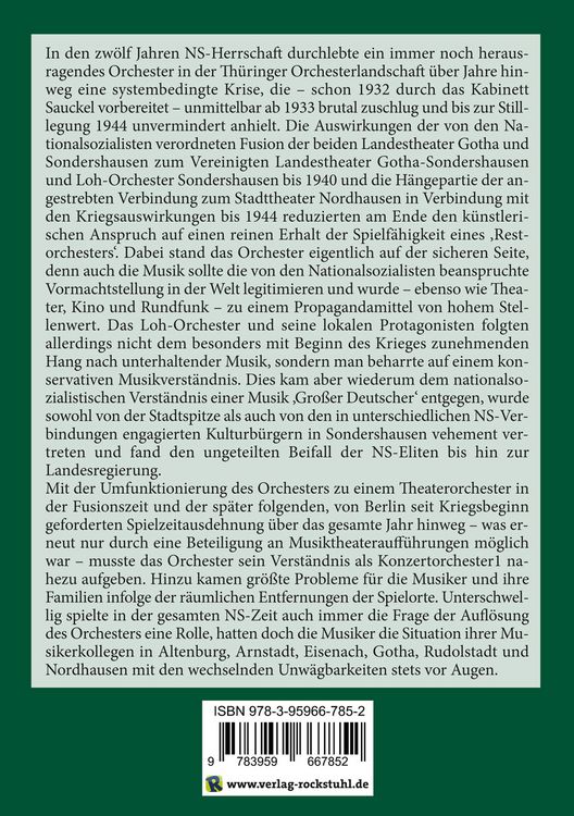 Produktbild: Das Staatliche Loh-Orchester als Herzst&uuml;ck der Musikstadt Sondershausen 1933&ndash;1944