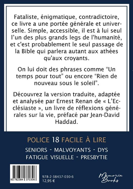 Produktbild: L'Eccl&eacute;siaste en grands caract&egrave;res