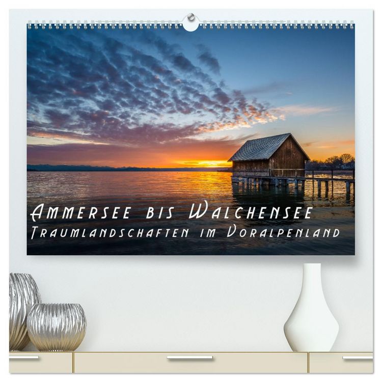 Produktbild: Ammersee bis Walchensee - Traumlandschaften im Voralpenland (hochwertiger Premium Wandkalender 2026 DIN A2 quer), Kunstdruck in Hochglanz