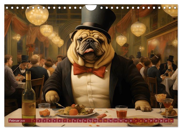 Produktbild: Boteros Hunde - Kunstvoller Kalender im Stile des Boterismo (Wandkalender 2026 DIN A4 quer), CALVENDO Monatskalender