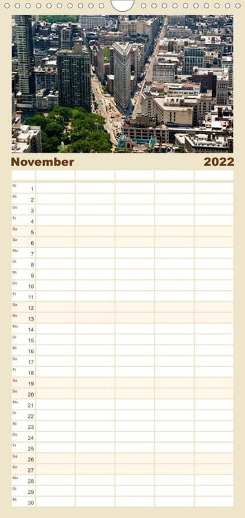 Produktbild: Familienplaner Ansichten einer Stadt: New York (Wandkalender 2022 , 21 cm x 45 cm, hoch)