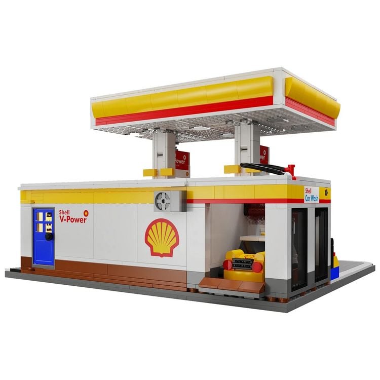 Produktbild: CaDA Shell Tankstelle mit Shop und Waschanlage Bricks