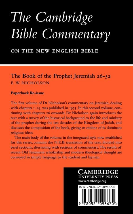 Produktbild: The Book of the Prophet Jeremiah, Chapters 26-52