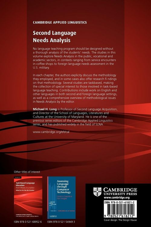 Produktbild: Second Language Needs Analysis