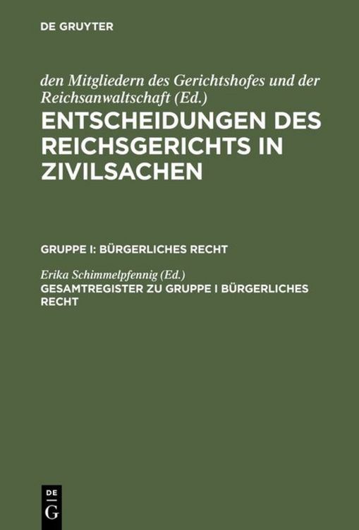 Produktbild: Gesamtregister zu Gruppe I B&uuml;rgerliches Recht