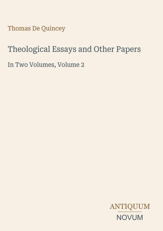 Produktbild: Theological Essays and Other Papers