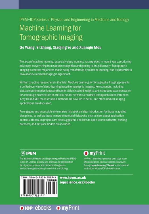 Produktbild: Machine Learning for Tomographic Imaging