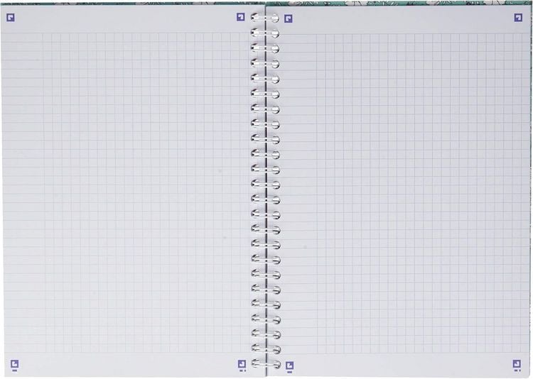 Produktbild: Oxford GO Floral Spiralbuch A5, kariert 5x5 mm, Softcover mit Soft Touch Finish, wei&szlig;e Doppelspirale, 60 Blatt, Optik Paper, SCRIBZEE-kompatibel, 1 St&uuml;ck sortiert