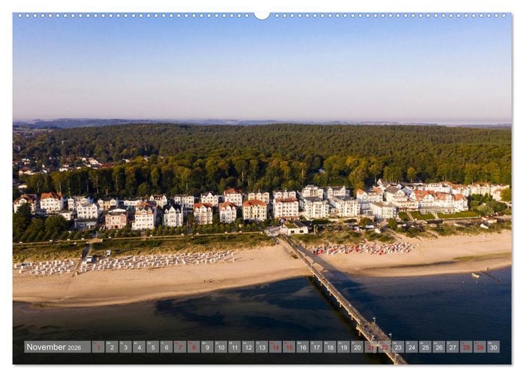 Produktbild: USEDOM Die drei Seeb&auml;der Ahlbeck - Heringsdorf - Bansin (hochwertiger Premium Wandkalender 2026 DIN A2 quer), Kunstdruck in Hochglanz