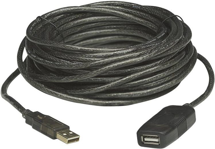 Produktbild: Manhattan USB-Kabel USB 2.0 USB-A Stecker, USB-A Buchse 10.00m Schwarz 150248