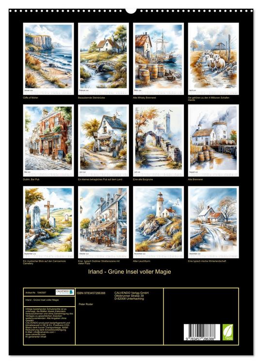 Produktbild: Irland - Gr&uuml;ne Insel voller Magie (hochwertiger Premium Wandkalender 2026 DIN A2 hoch), Kunstdruck in Hochglanz