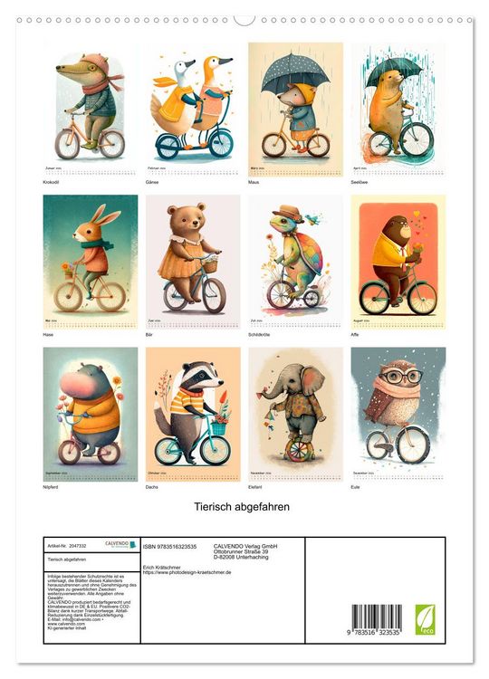 Produktbild: Tierisch abgefahren (hochwertiger Premium Wandkalender 2026 DIN A2 hoch), Kunstdruck in Hochglanz