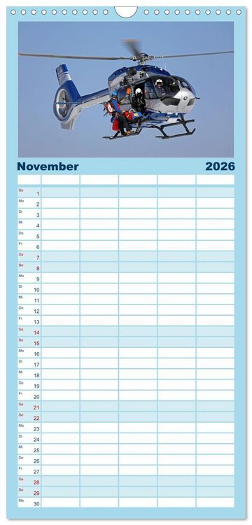 Produktbild: Familienplaner 2026 - Helikopter in der Luft 2.0 mit 5 Spalten (Wandkalender, 21 x 45 cm) CALVENDO