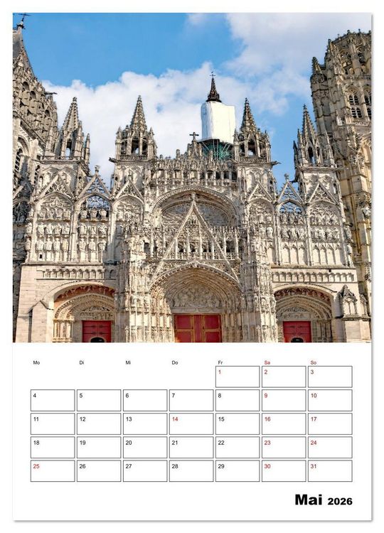 Produktbild: Rouen - Reiseplaner (hochwertiger Premium Wandkalender 2026 DIN A2 hoch), Kunstdruck in Hochglanz