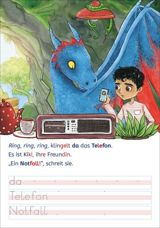 Produktbild: Lesel&ouml;wen - Lesen und schreiben lernen mit Spurrillen - Notfall im Drachenpark