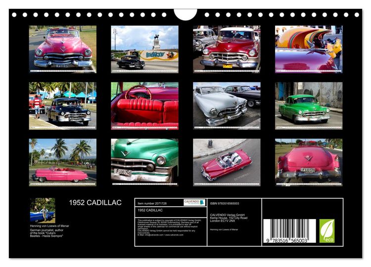 Produktbild: 1952 CADILLAC (Wall Calendar 2026 DIN A4 landscape), CALVENDO 12 Month Wall Calendar
