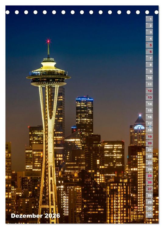 Produktbild: SEATTLE Imposante Stadt- und Naturimpressionen (Tischkalender 2026 DIN A5 hoch), CALVENDO Monatskalender