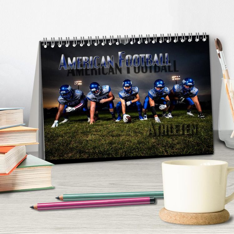 Produktbild: American Football - Athleten (Tischkalender 2026 DIN A5 quer), CALVENDO Monatskalender