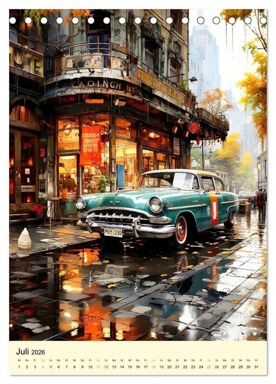 Produktbild: Nostalgic Cars der Traum (Tischkalender 2026 DIN A5 hoch), CALVENDO Monatskalender