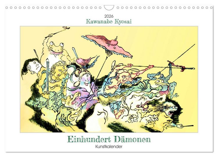 Produktbild: Kawanabe Kyosai - Einhundert D&auml;monen Kunstkalender (Wandkalender 2026 DIN A3 quer), CALVENDO Monatskalender