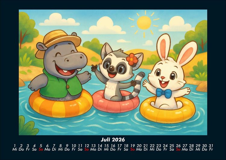 Produktbild: Sash, Lulu & Bouncy - Freunde f&uuml;rs ganze Jahr 2026 Fotokalender DIN A4