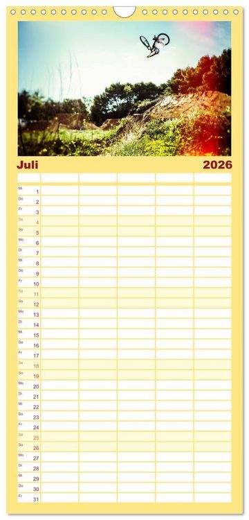 Produktbild: Familienplaner 2026 - Mountain Bike 2026 by Stef. Cand&eacute; mit 5 Spalten (Wandkalender, 21 x 45 cm) CALVENDO