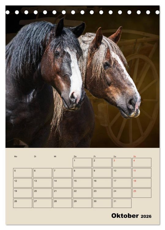 Produktbild: Pferdetr&auml;umereien - Traumbilder von Traumpferden (Tischkalender 2026 DIN A5 hoch), CALVENDO Monatskalender