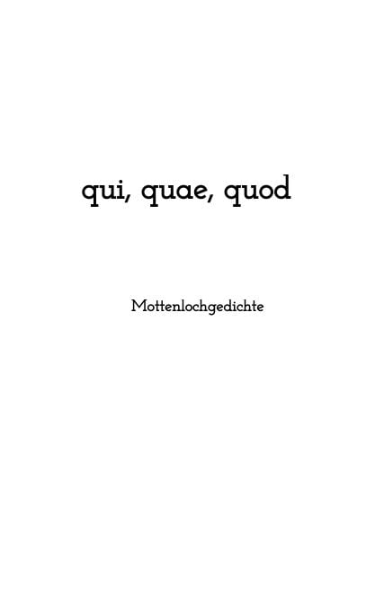 Produktbild: Qui, quae, quod